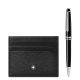 Montblanc Meisterstück 128955 SET OF PLATINUM PLATED BALLPOINT PEN AND WALLET