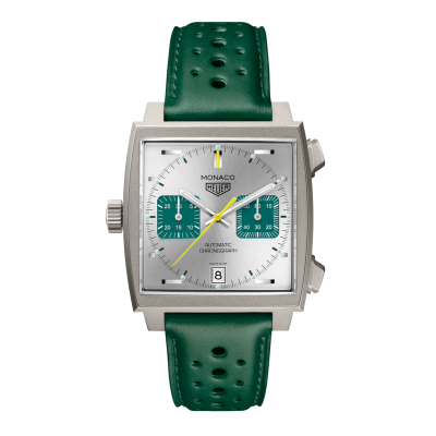 TAG Heuer Monaco Limited Chronograph Racing Green CAW218E.FC6565 39-mm-Titangehäuse mit Kautschukband