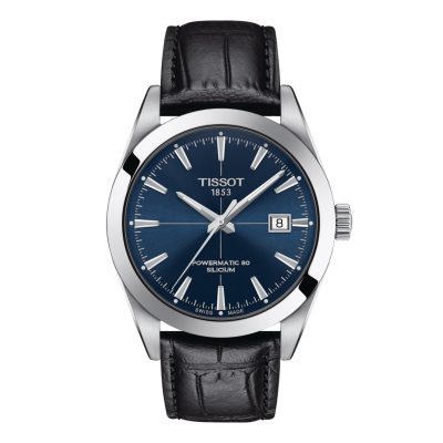 Tissot GENTLEMAN POWERMATIC 80 SILICIUM T127.407.16.041.01 40mmac steel case with leather strap
