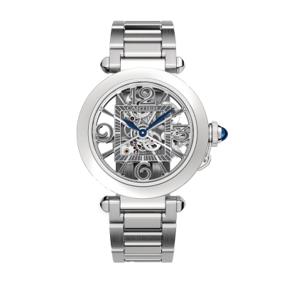 Cartier Pasha de Cartier skeleton watch WHPA0007 41mm automatic steel case steel buckle + strap