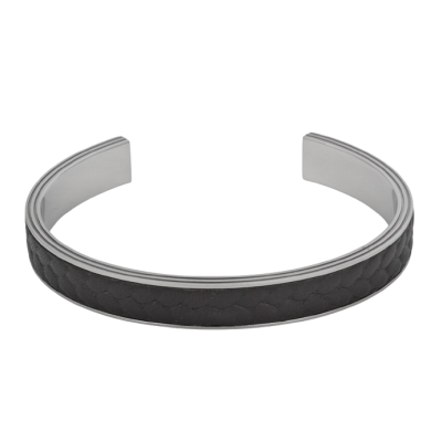 Montblanc 11139968 Monograin Steel and Leather 68 Bangle Bracelet