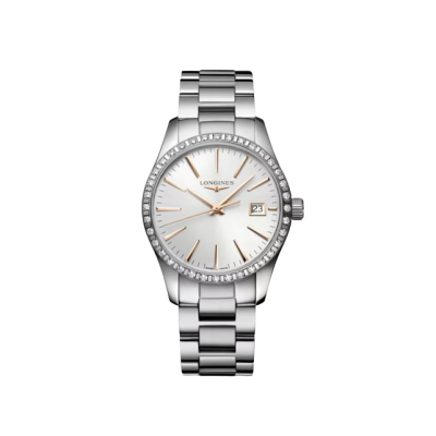 Longines Conquest Classic L23860726 Women's quartz watch with diamonds bezel 34mm