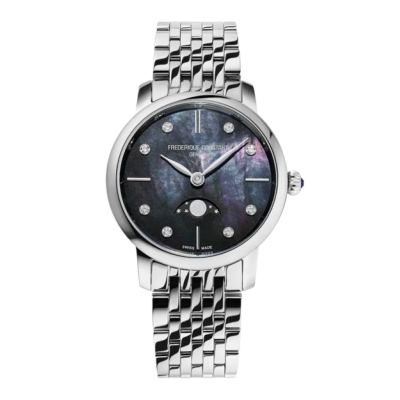 Frederique Constant Slimline SLIMLINE LADIES MOONPHASE FC-206MPBD1S6B Women's quartz watch with diamond indexes 30mm