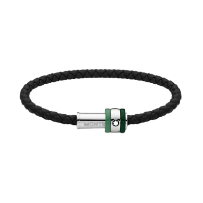 Montblanc 1858 ICE SEA GREEN 129825 Bracelet made of steel and leather '63