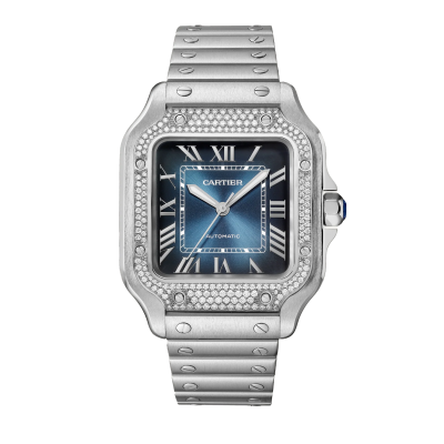 Cartier Santos de Cartier W4SA0006 Mittleres Metallgehäuse zwei austauschbare Riemen