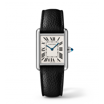 Cartier Tank Must WSTA0041 large, steel, bracelet calfskin, with pin buckle,